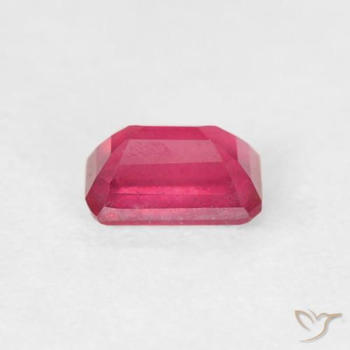 Rubino Rosso tendente al rosa naturale da 0.80 ct, Ottagonale / Taglio smeraldo, VS