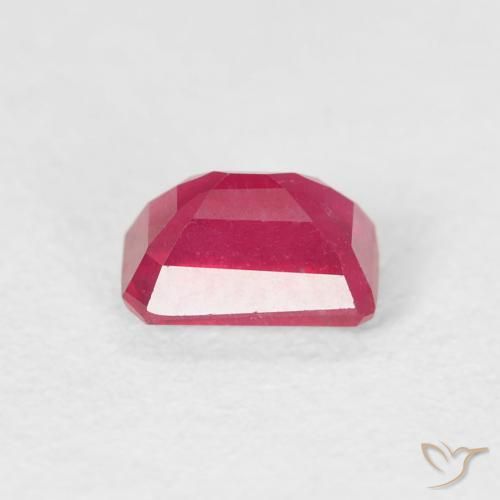 Rubino Rosso tendente al rosa naturale da 0.88 ct, Ottagonale / Taglio smeraldo, VS