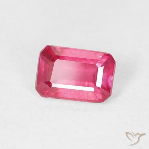Rubino Rosso tendente al rosa naturale da 0.79 ct, Ottagonale / Taglio smeraldo, VS