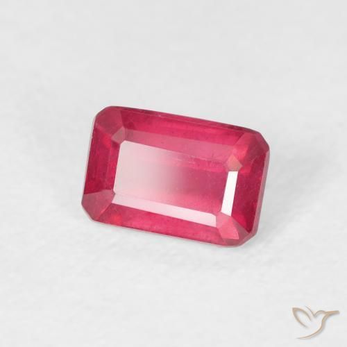 Rubino Rosa rossastra naturale da 0.92 ct, Ottagonale / Taglio smeraldo, VS