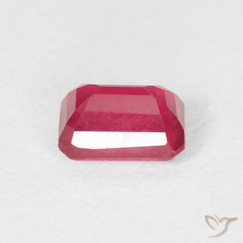 Rubino Rosa rossastra naturale da 0.92 ct, Ottagonale / Taglio smeraldo, VS