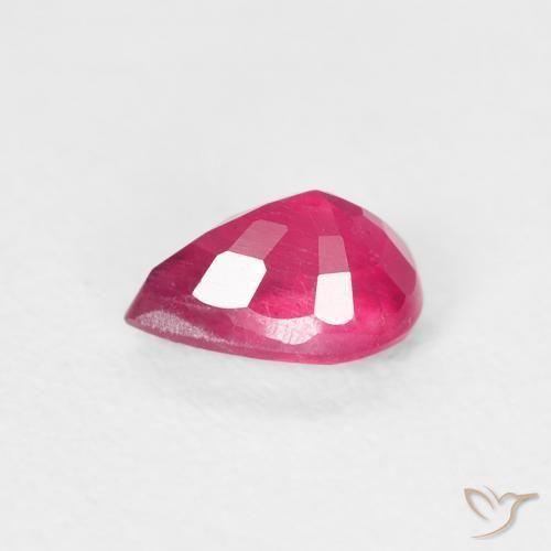 Rubino Rosso chiaro naturale da 0.70 ct, Forma a pera, VS-SI