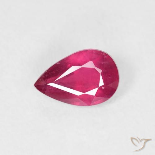 0.56ct Naturale Rosso tendente al rosa Rubino, Forma a pera, VS-SI