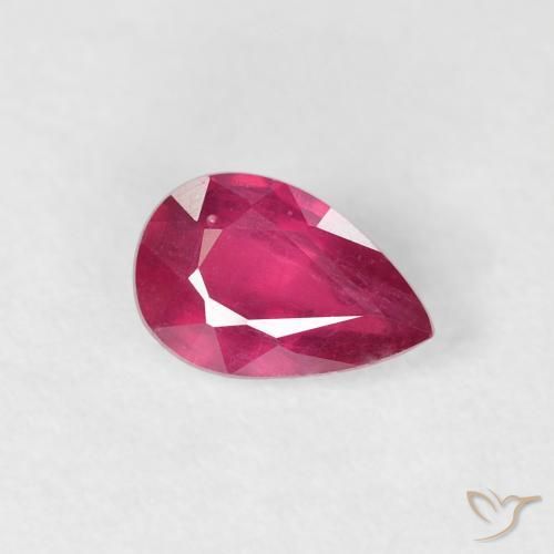 Rubino Rosso tendente al rosa naturale da 0.56 ct, Forma a pera, VS-SI