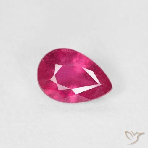 Rubino Rosso tendente al rosa naturale da 0.51 ct, Forma a pera, VS-SI