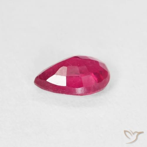 Rubino Rosso tendente al rosa naturale da 0.51 ct, Forma a pera, VS-SI