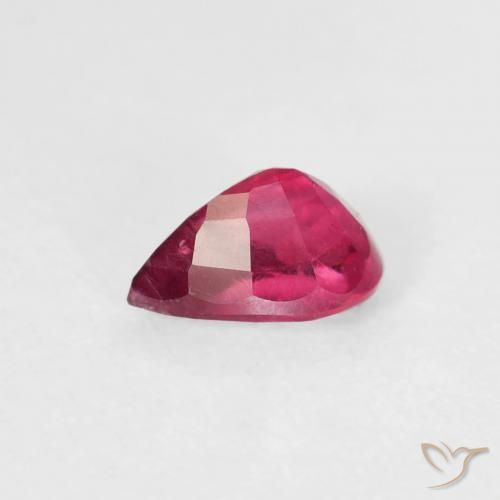 Rubino Rosso chiaro naturale da 0.63 ct, Forma a pera, VS-SI