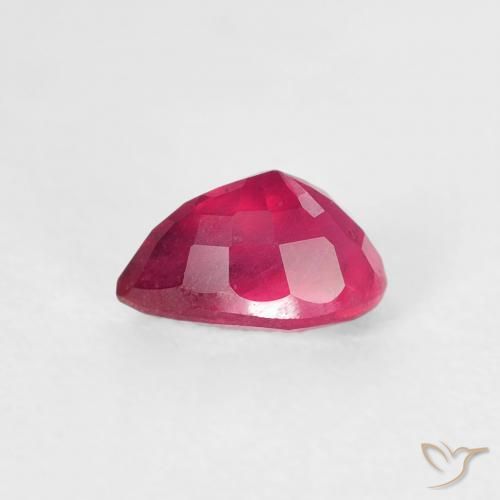 Rubino Medium Dark-Red naturale da 0.76 ct, Forma a pera, VS-SI