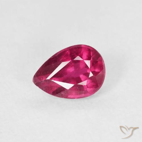 0.62ct Naturale Rosso tendente al rosa Rubino, Forma a pera, VS-SI