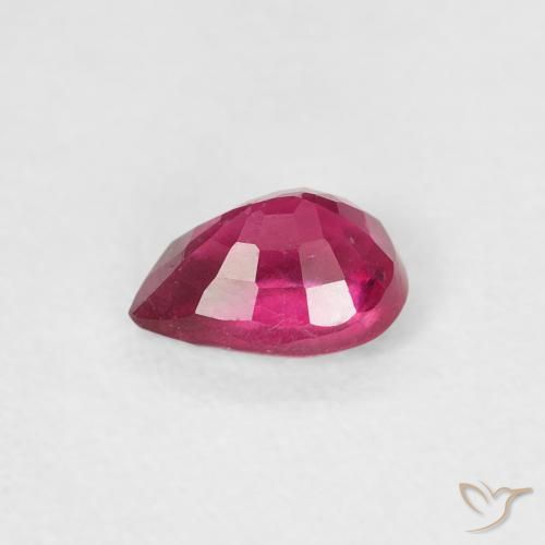 Rubino Rosso tendente al rosa naturale da 0.62 ct, Forma a pera, VS-SI