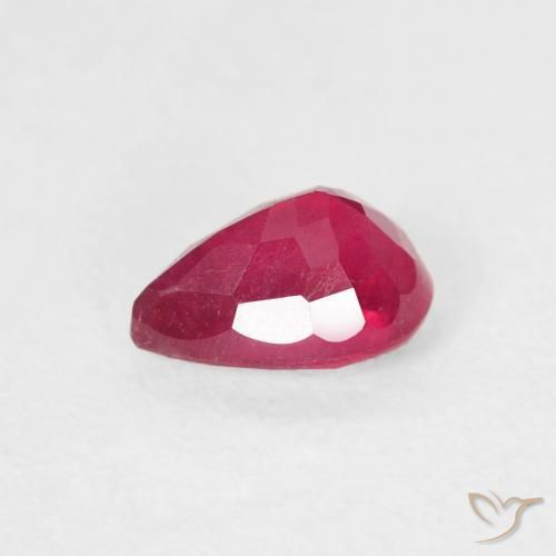 Rubino Cremisi Profondo naturale da 0.79 ct, Forma a pera, VS-SI
