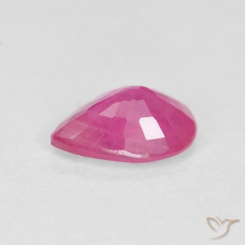 Rubino Medium Dark-Pink naturale da 0.57 ct, Forma a pera, VS-SI