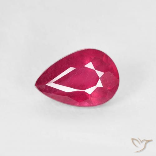 0.73ct Naturale marmellata rossa Rubino, Forma a pera, VS-SI