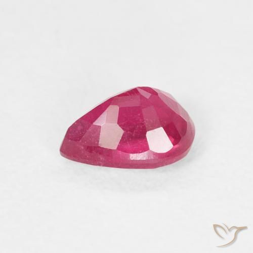 Rubino marmellata rossa naturale da 0.73 ct, Forma a pera, VS-SI