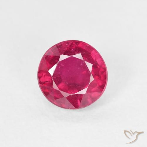 0.81ct Naturale Rosso chiaro Rubino, Rotondo, VS
