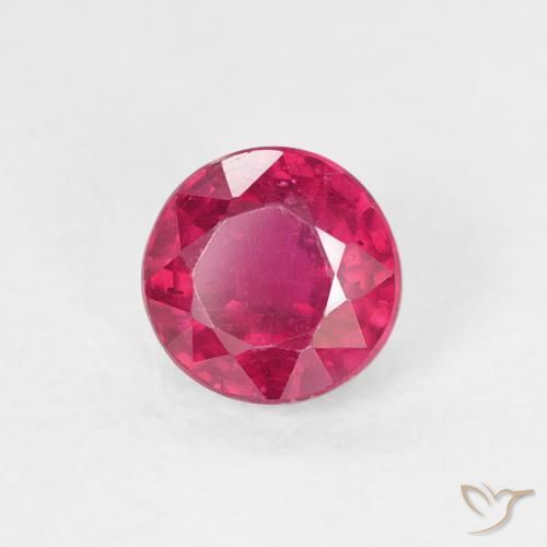 Rubino Rosso chiaro naturale da 0.81 ct, Rotondo, VS