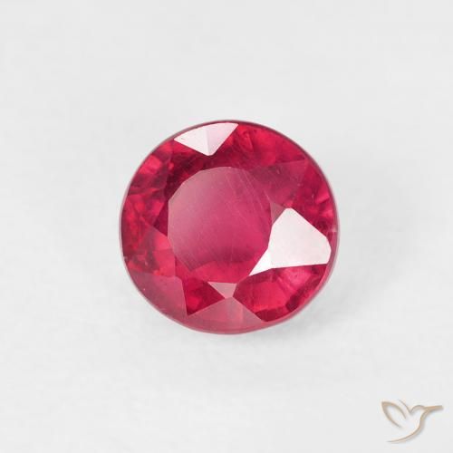Rubino Rosso chiaro naturale da 0.93 ct, Rotondo, VS