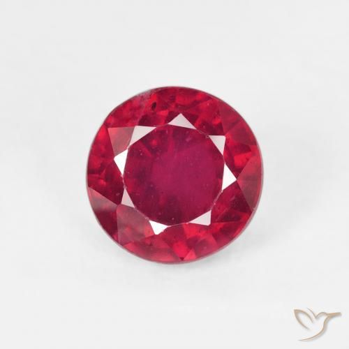 1.28ct Naturale Rosso medio Rubino, Rotondo, VS