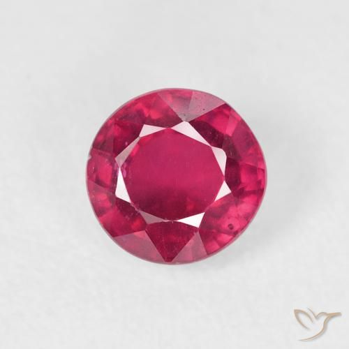 1.09ct Naturale Rosa rossastro intenso Rubino, Rotondo, VS
