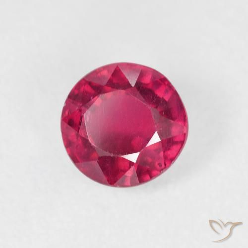 Rubino Rosa rossastro intenso naturale da 1.09 ct, Rotondo, VS