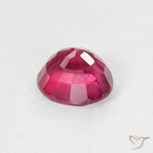 Rubino Rosa rossastro intenso naturale da 1.09 ct, Rotondo, VS