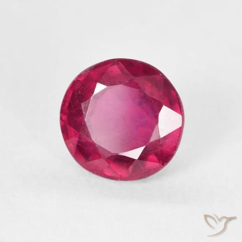 Rubino Rosso chiaro naturale da 1.24 ct, Rotondo, VS
