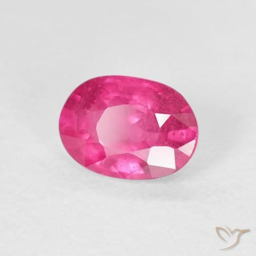 Rubino Magenta intenso naturale da 1.16 ct, Ovale, VS