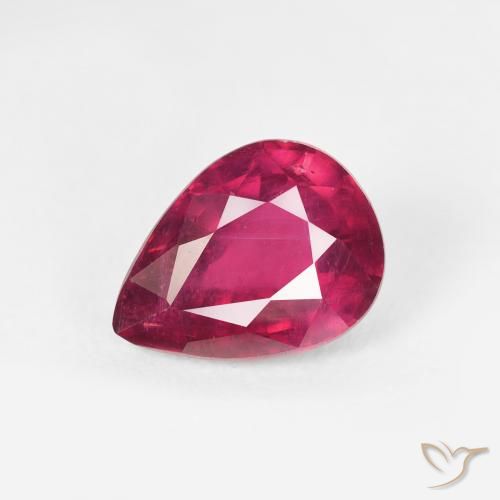 1.70ct Naturale Rosso tendente al rosa Rubino, Forma a pera, VS