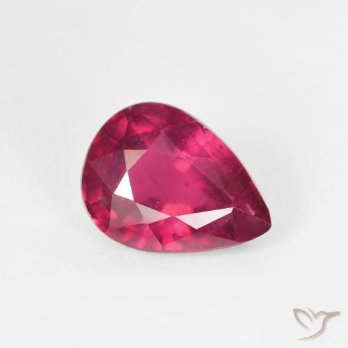 Rubino Rosso tendente al rosa naturale da 1.70 ct, Forma a pera, VS