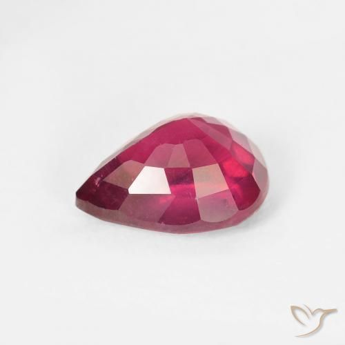 Rubino Rosso tendente al rosa naturale da 1.70 ct, Forma a pera, VS