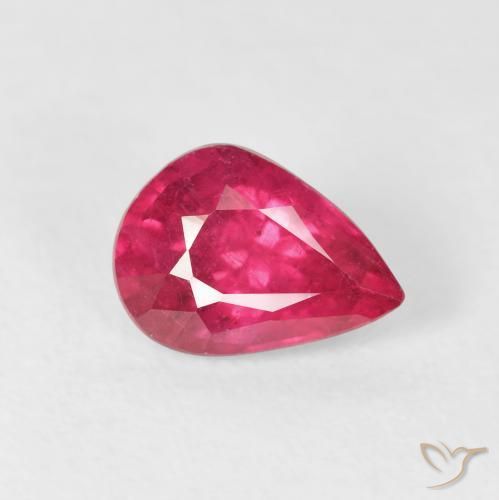 1.55ct Naturale Rosso tendente al rosa Rubino, Forma a pera, VS