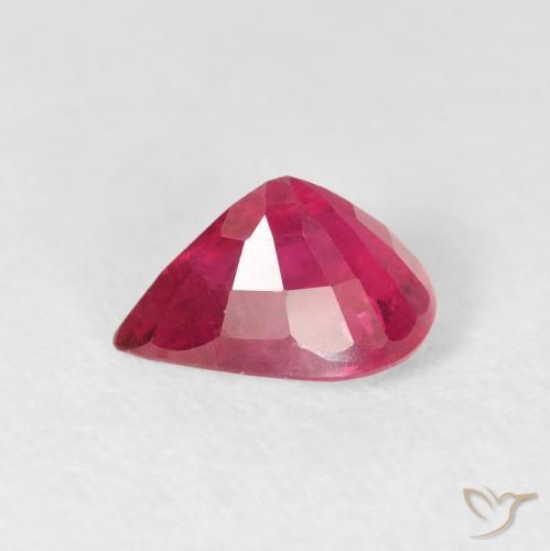 Rubino Rosso tendente al rosa naturale da 1.55 ct, Forma a pera, VS