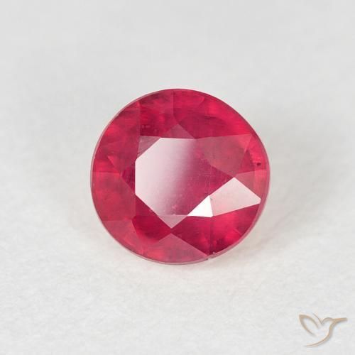 Rubino Rosso tendente al rosa naturale da 1.01 ct, Rotondo, VS