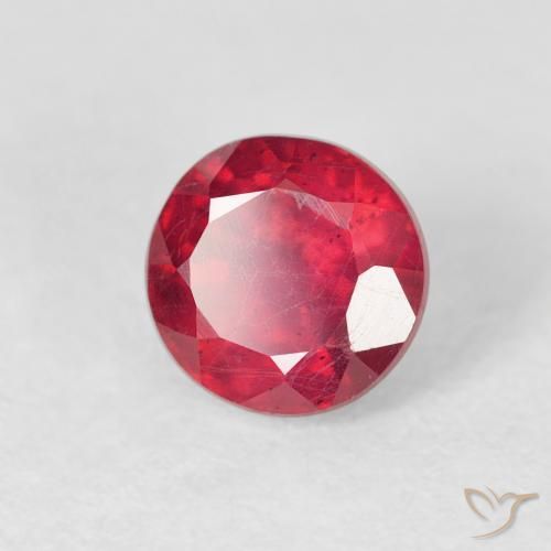 Rubino marmellata rossa naturale da 1.22 ct, Rotondo, VS