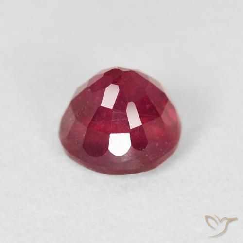Rubino marmellata rossa naturale da 1.22 ct, Rotondo, VS