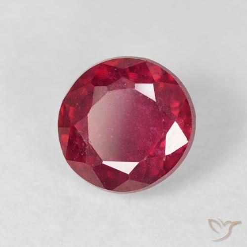 Rubino marmellata rossa naturale da 1.37 ct, Rotondo, VS