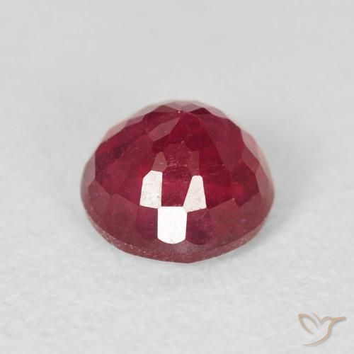 Rubino marmellata rossa naturale da 1.37 ct, Rotondo, VS