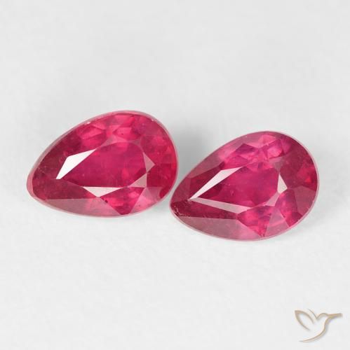 1.23ctw Naturale Rosso medio Rubino, Forma a pera, VS-SI