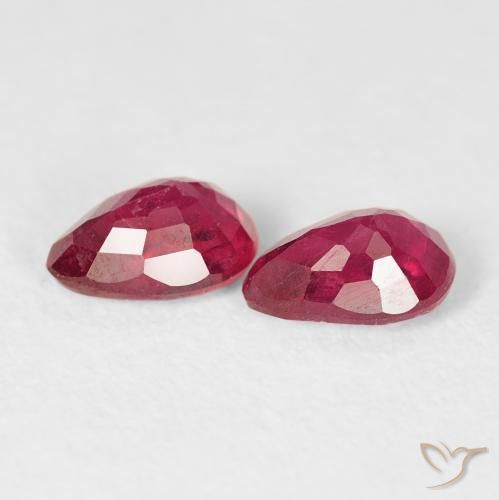 Gemme di Rubino Rosso medio naturale da 1.23 ct, Forma a pera, VS-SI