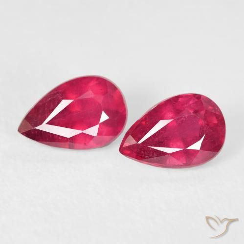 1.42ctw Naturale Rosso tendente al rosa Rubino, Forma a pera, VS-SI