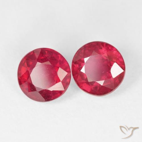 Gemme di Rubino Rosso medio naturale da 3.12 ct, Rotondo, VS