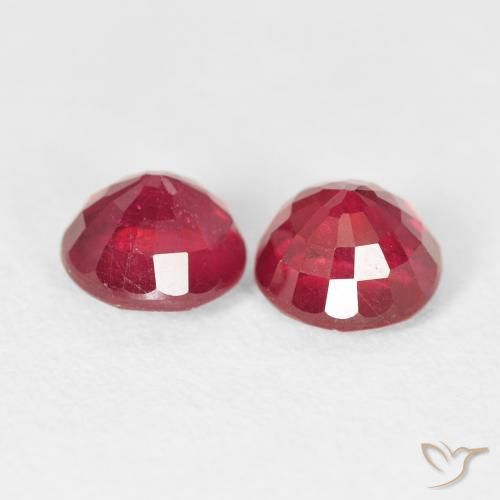 Gemme di Rubino Rosso medio naturale da 3.12 ct, Rotondo, VS