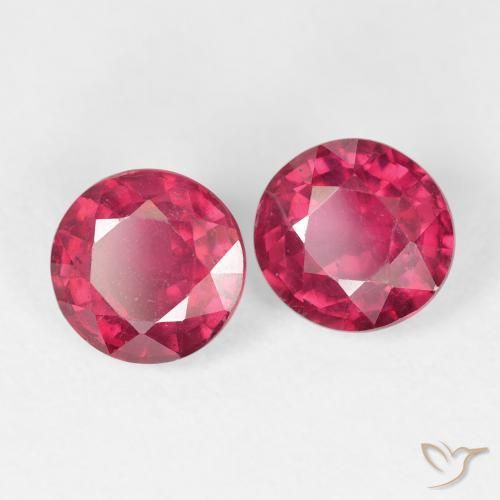 Gemme di Rubino Rosso chiaro naturale da 2.88 ct, Rotondo, VS-SI
