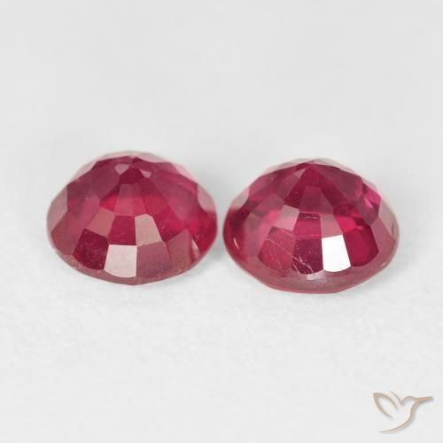 Gemme di Rubino Rosso chiaro naturale da 2.88 ct, Rotondo, VS-SI