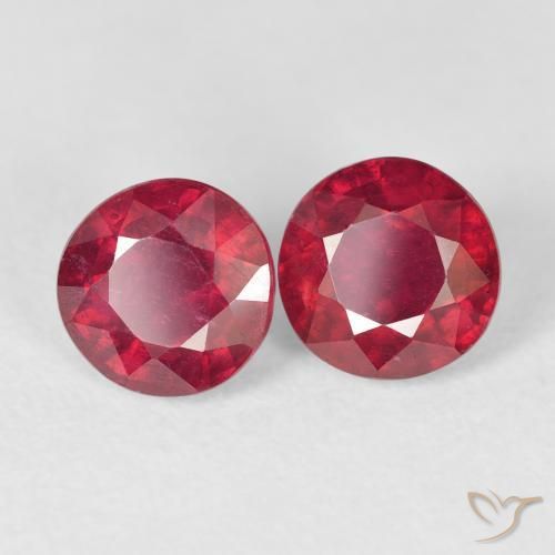 Gemme di Rubino Rosso medio naturale da 3.10 ct, Rotondo, VS