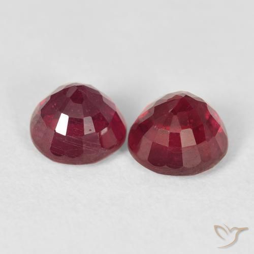 Gemme di Rubino Rosso medio naturale da 3.10 ct, Rotondo, VS