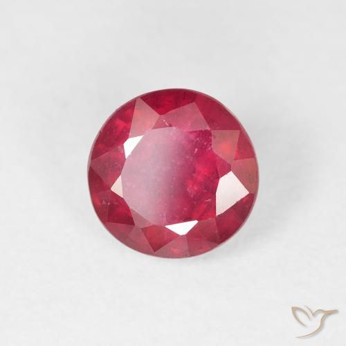 Rubino marmellata rossa naturale da 1.39 ct, Rotondo, VS