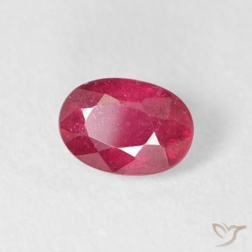 Rubino marmellata rossa naturale da 0.78 ct, Ovale, VS-SI