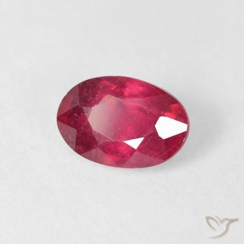 Rubino Rosso medio naturale da 0.82 ct, Ovale, VS-SI