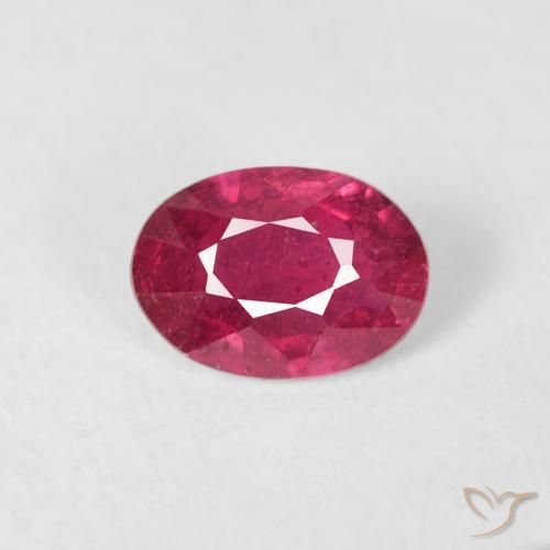 Rubino marmellata rossa naturale da 0.58 ct, Ovale, VS-SI